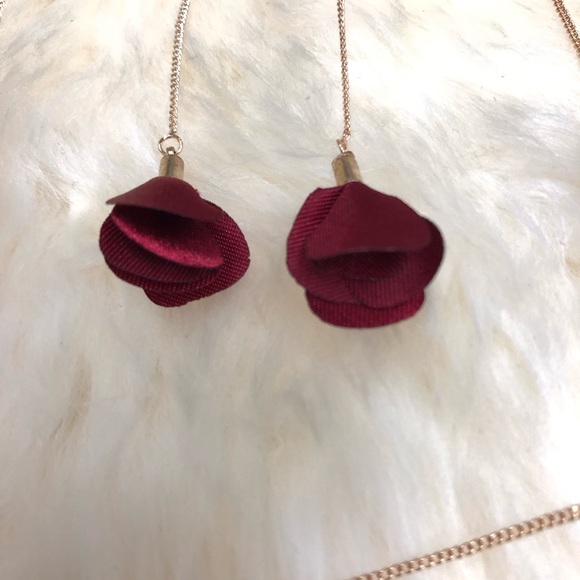 Flower Drop Long Chain Dangle Earrings (as… - Picture 6 of 16